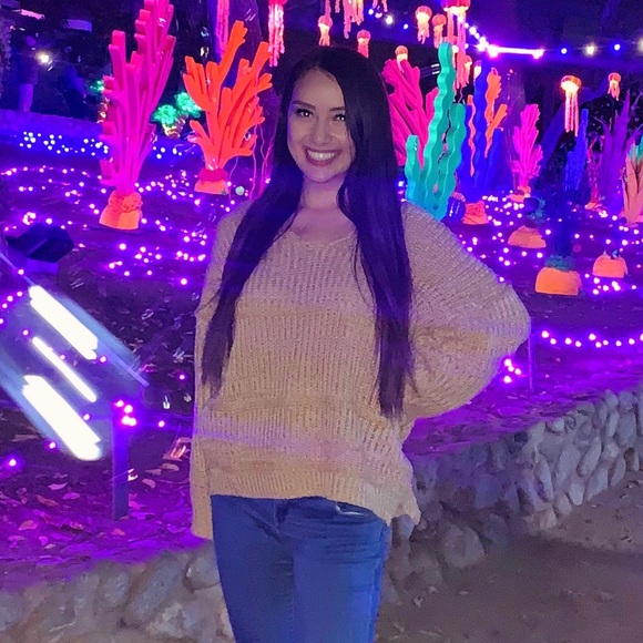 Mustard Yellow V-Neck Knit Confetti Sweater - Picture 6 of 8